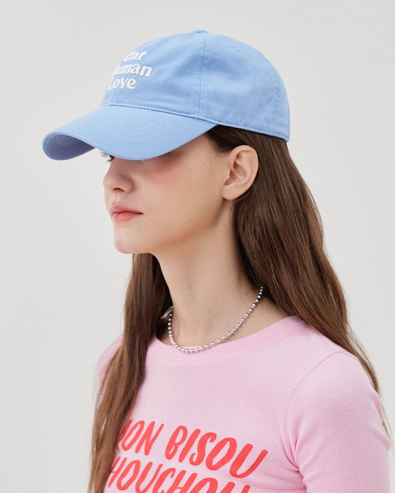CAT HUMAN LOVE BALL CAP_BLUE