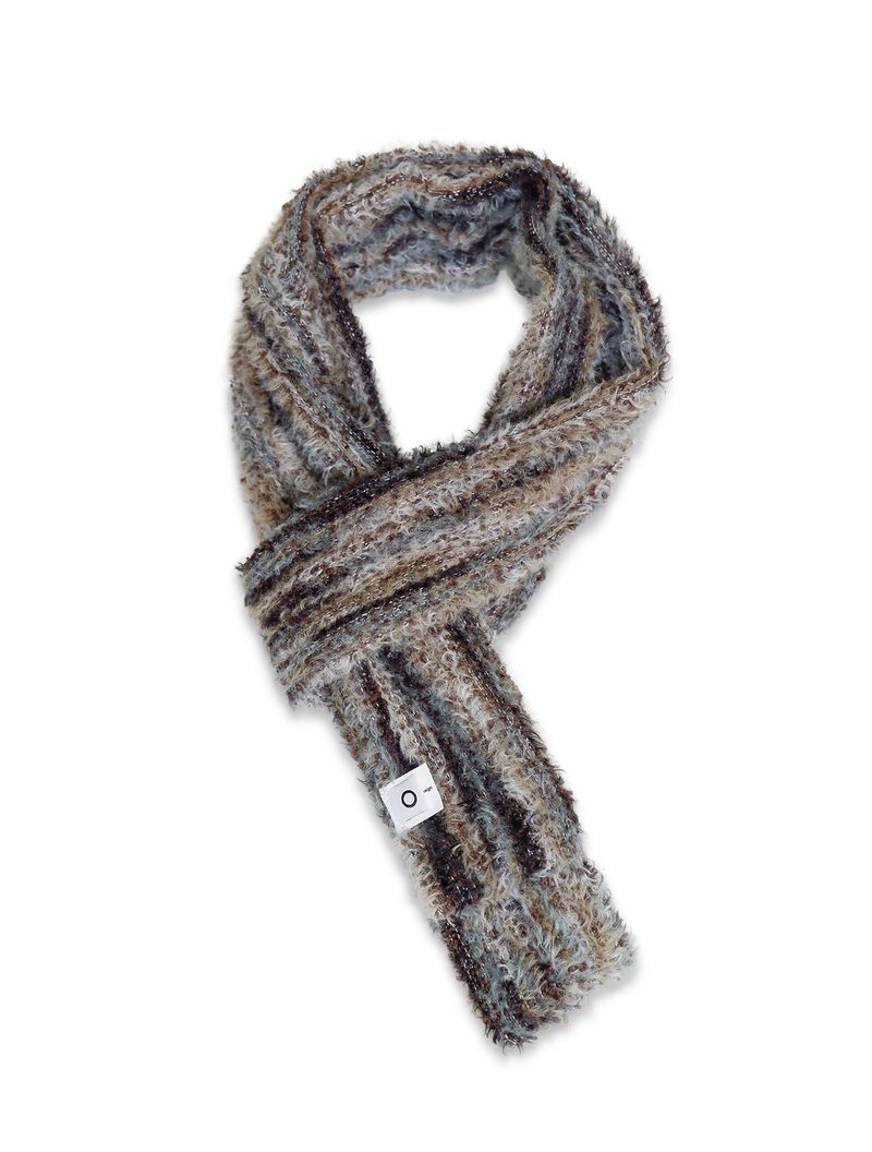 O Logo Fluffy Muffler / Brown Multy