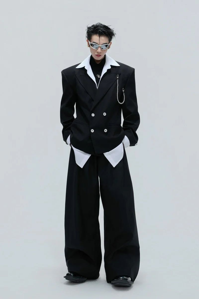 Striped Cinched Waist Trousers
