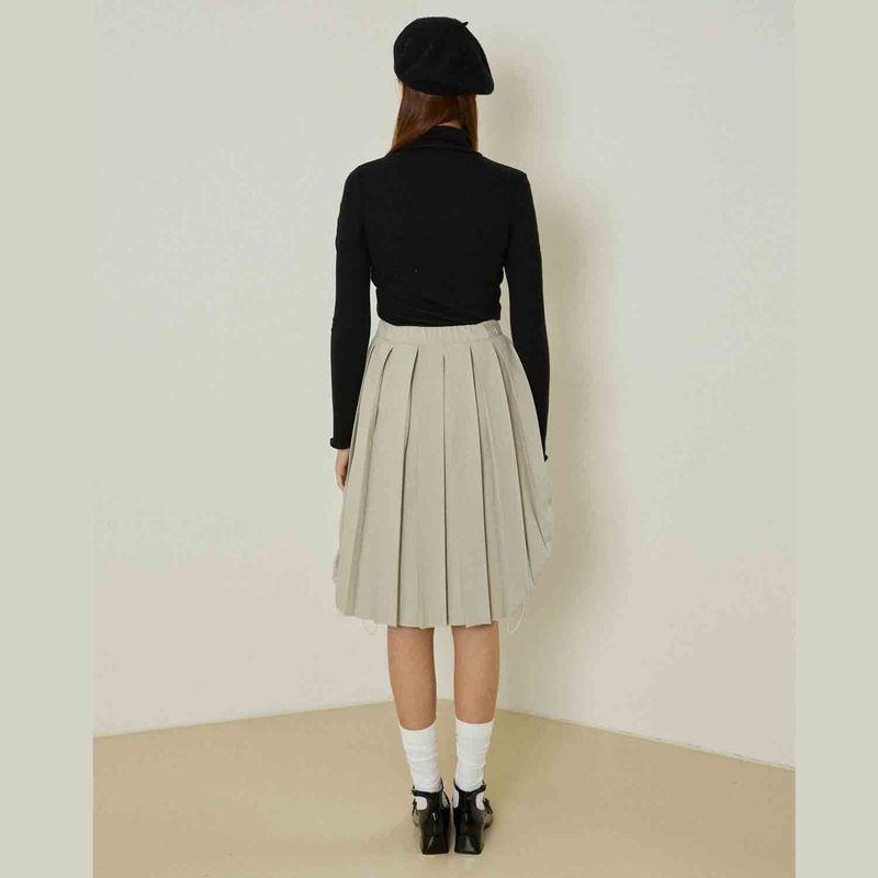 Ebony shirring turtleneck top (black)