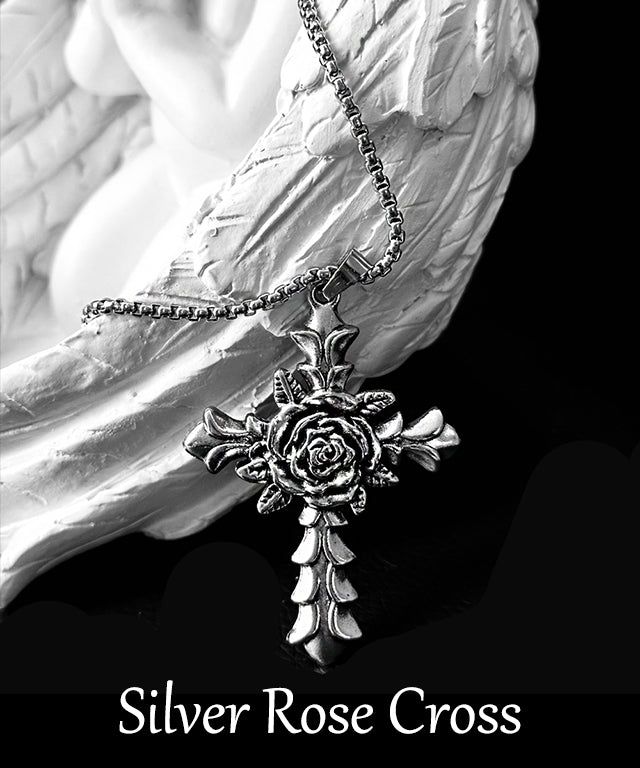 Adamdree(アダムドリー)の「Silver Rose Cross Necklace(Accessories)」