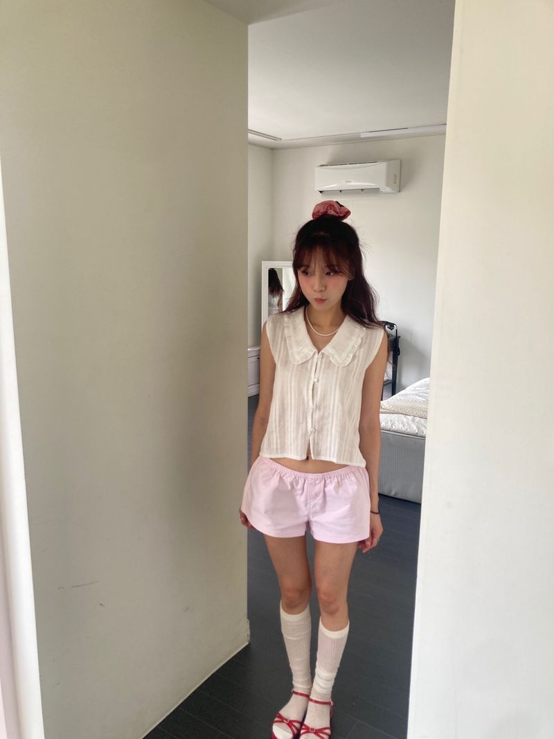 Stripe Button Lounge Shorts