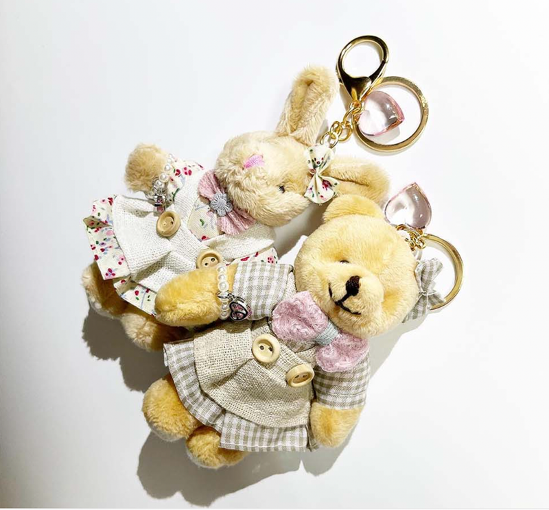 1980s bunny&bear keychain (2type)