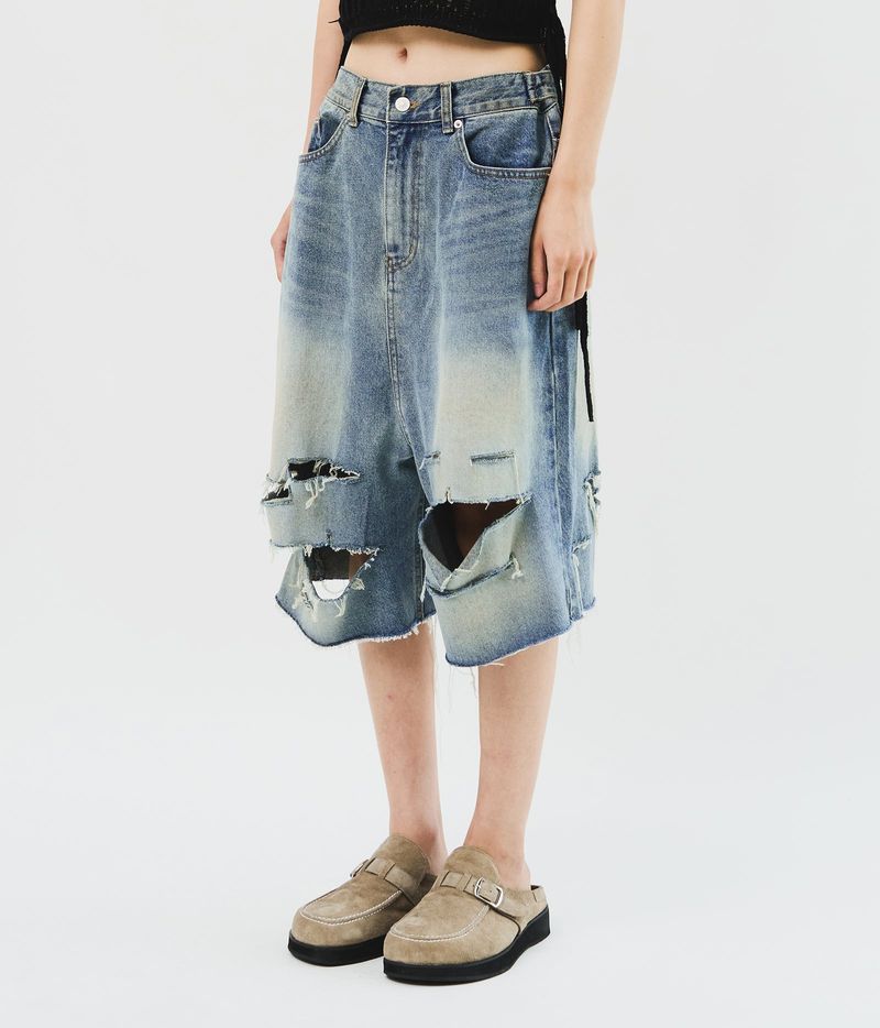 HIFIFNK(ハイファイファンク)の「Jeff Destroyed Bermuda Denim(Pants)」