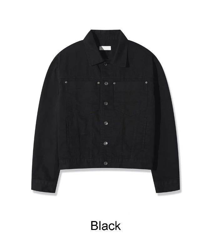 Ruped cropped washed jacket