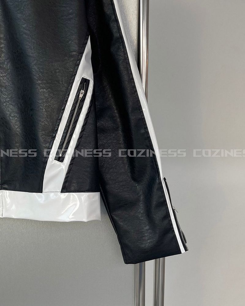 ENOC Glossy Biker Leather Jacket (2 colors)