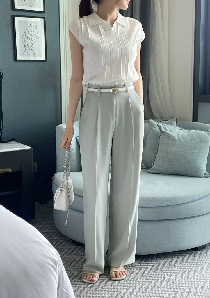 Light Cool Pintuck Wide Slacks