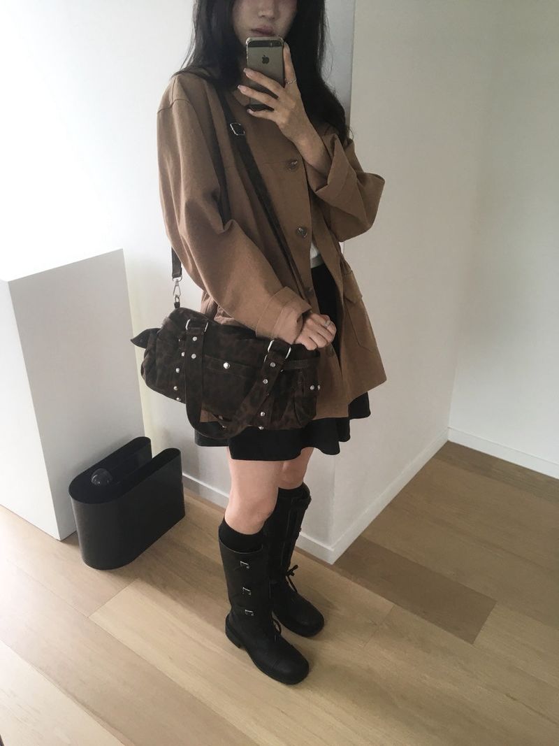 leopard stud bag
