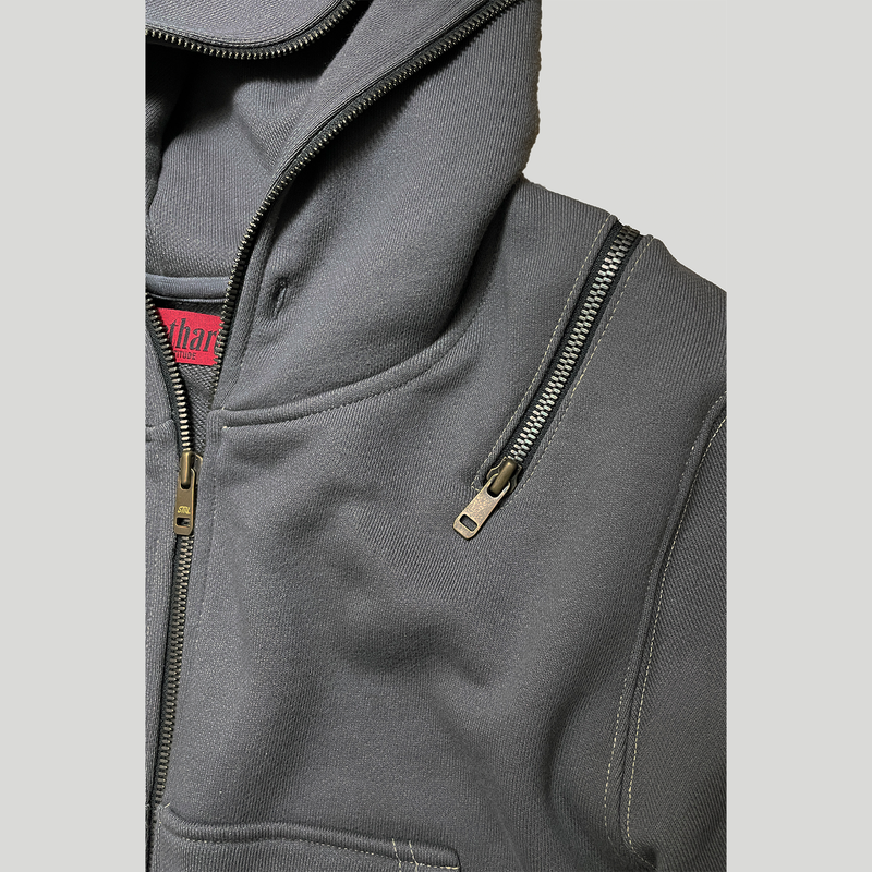 ANTIQUE ZIPPER CROP HOODIE