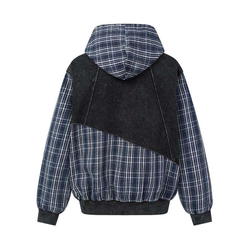 Viona Check Patch Zip Hoodie