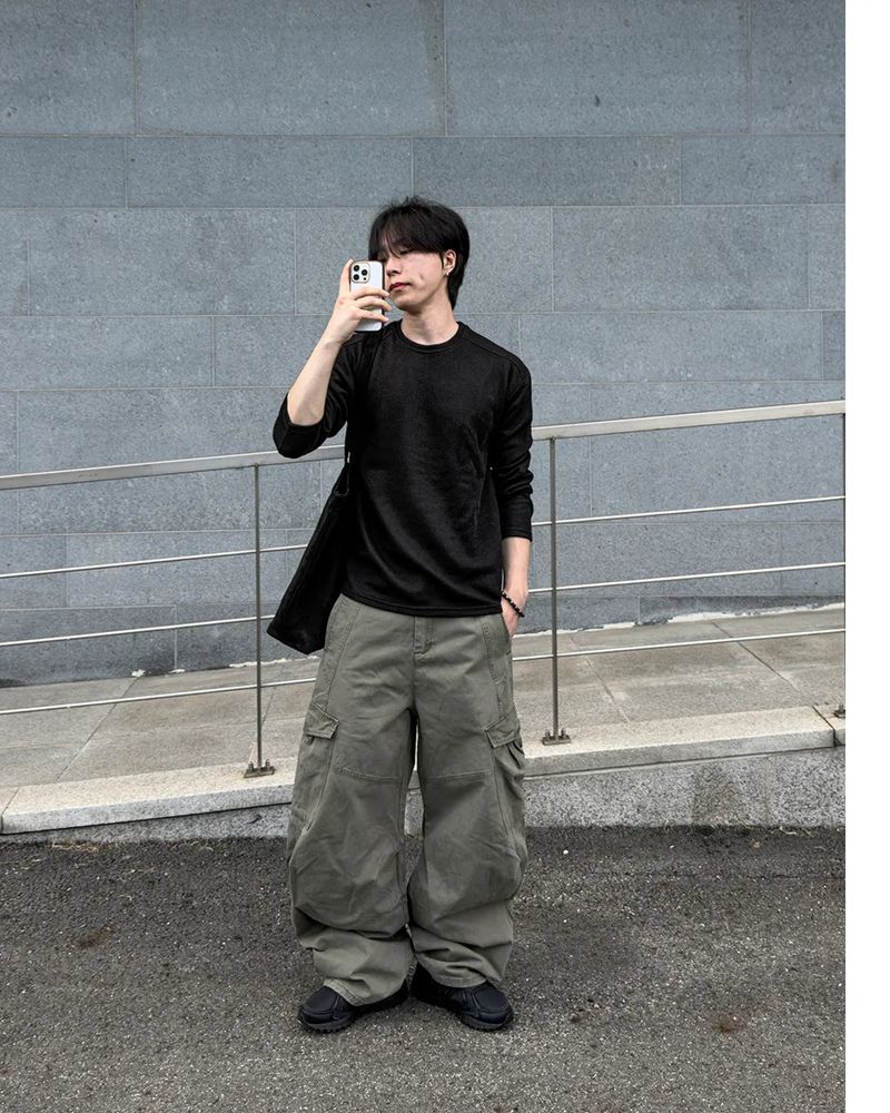 Cerne Dying Washed Curved Cargo Pants