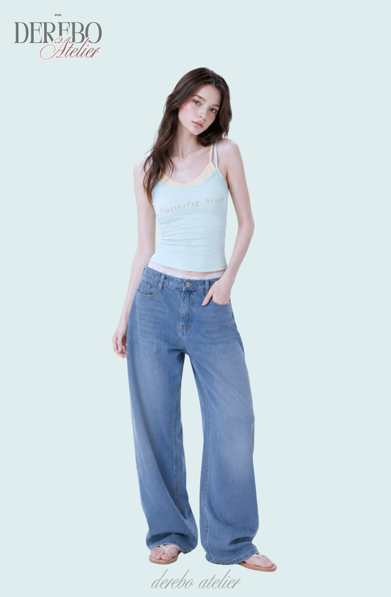Mint lemon layered sleeveless t-shirt