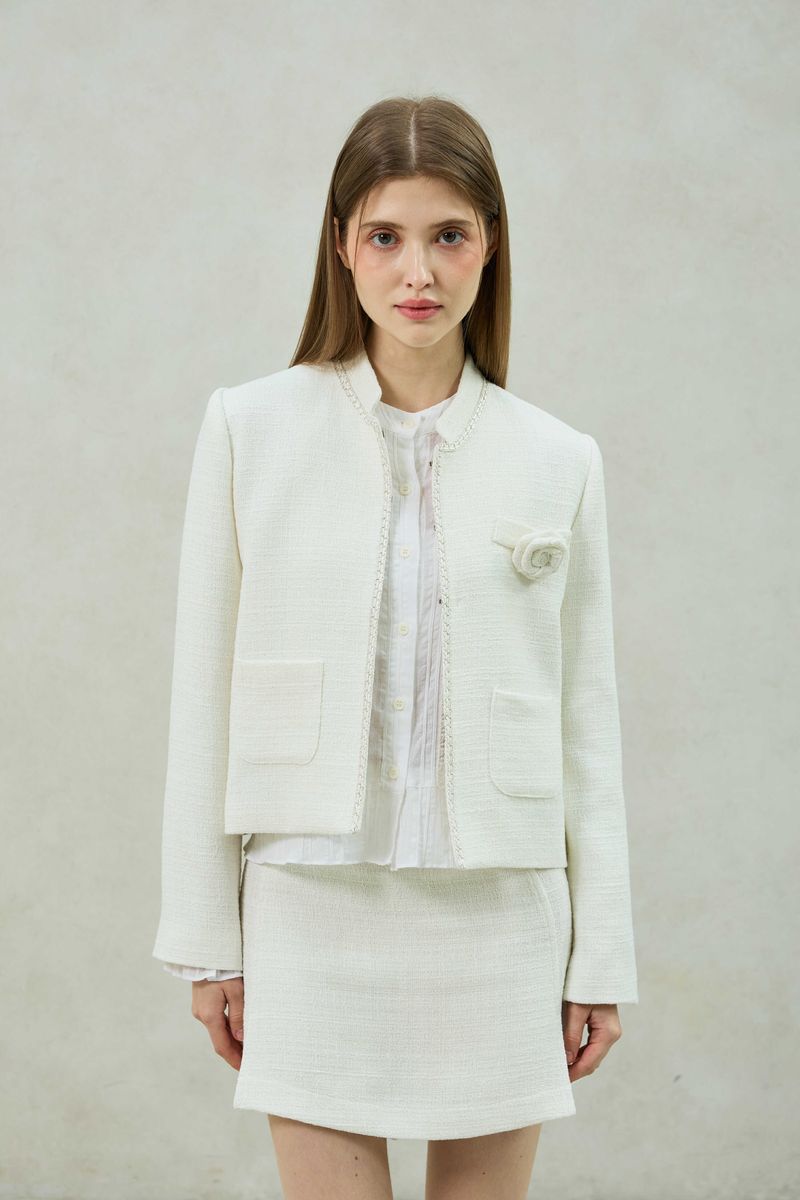 AGLOW TWEED JACKET / WHITE