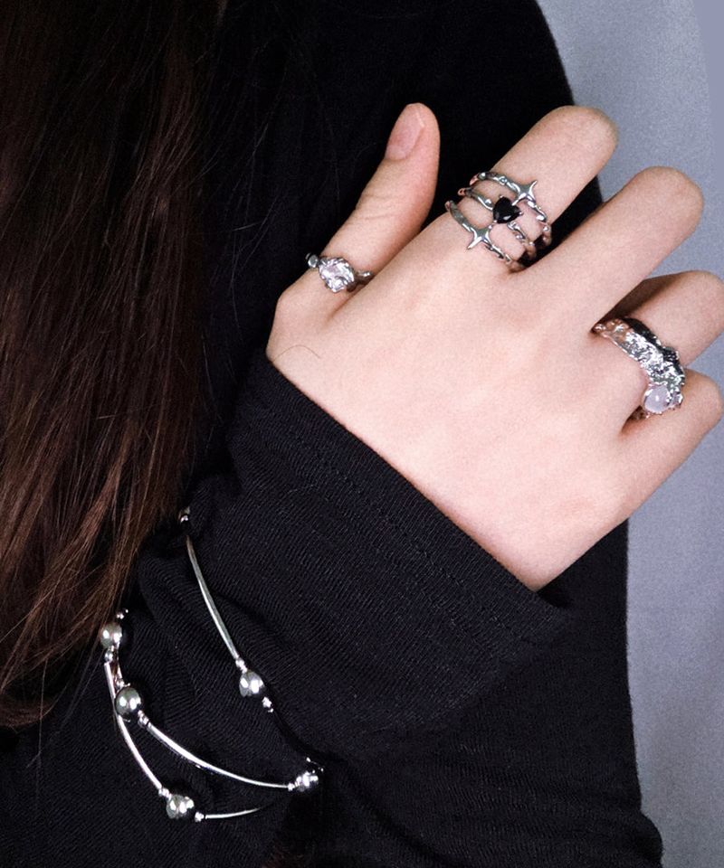 Mystic Black heart Gothic Ring