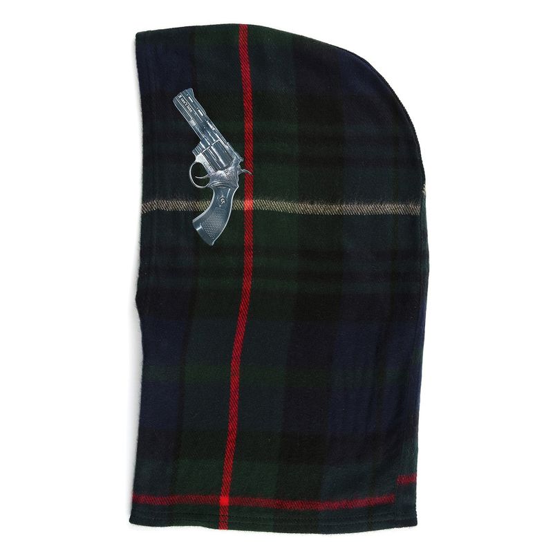 1 5 pistol check balaclava - GREEN