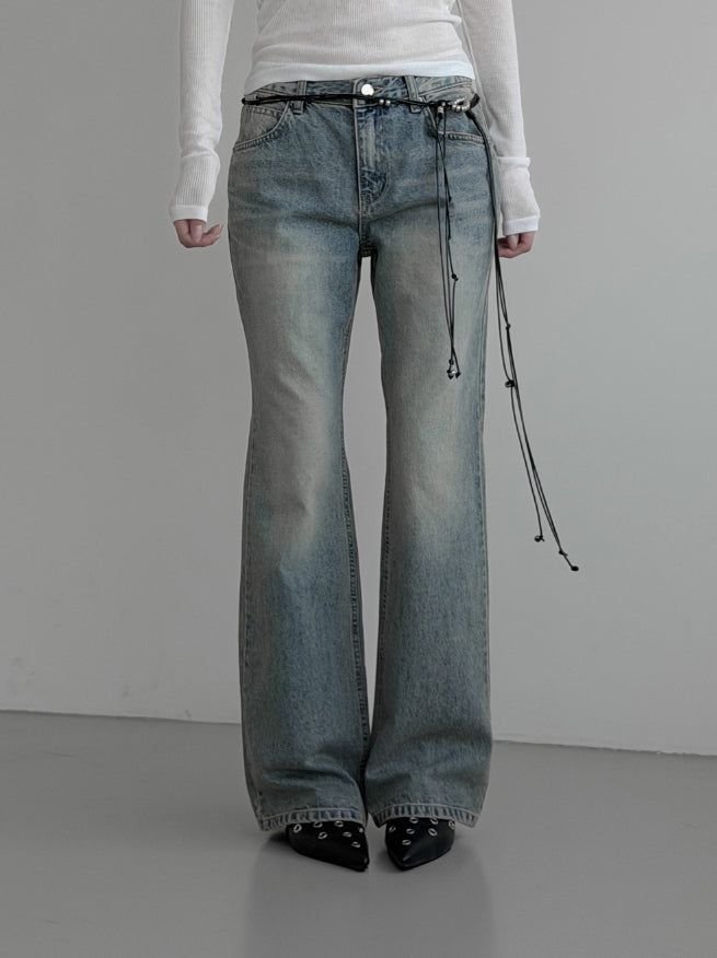 mnem（ムネム）の「Ubel bootcut denim pants（Pants）」