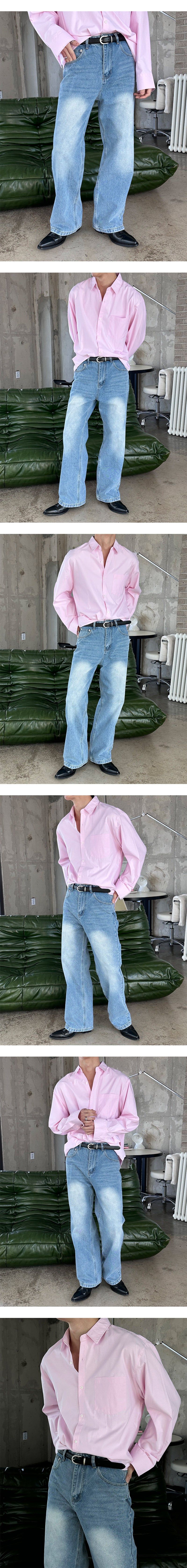 [Unisex] Basic semi wide denim pants(4color)