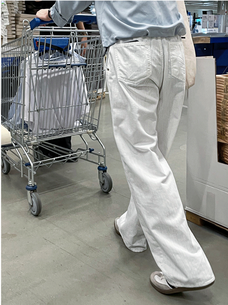 slob white wide denim pants