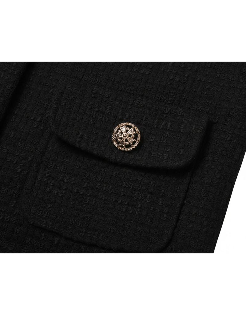 Basic Round neck Tweed Setup black