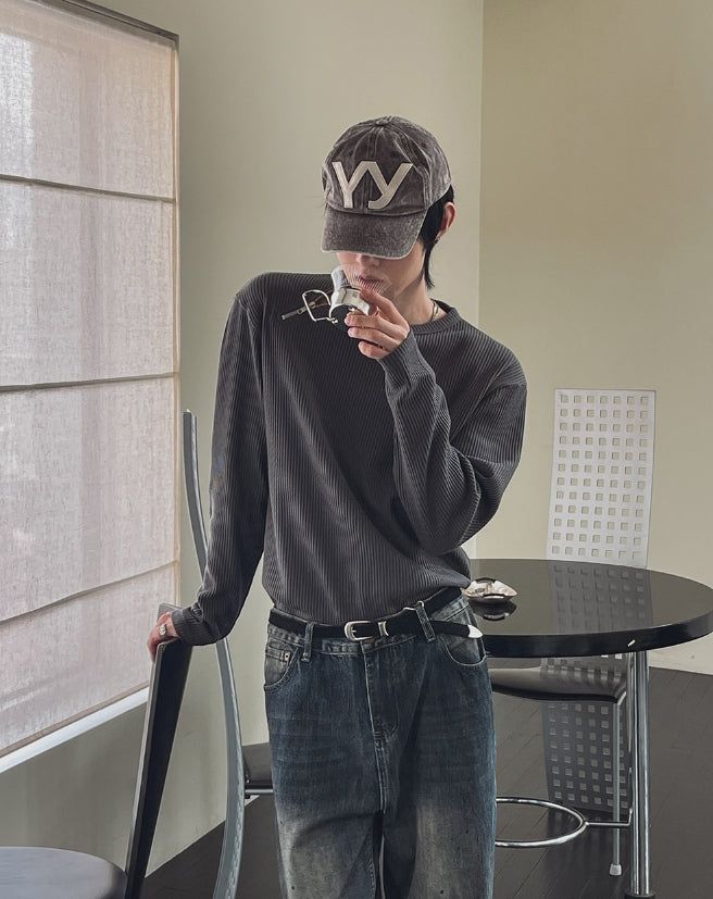 Coldy Waffle Shoulder Zip-Up T-shirt