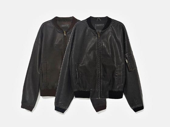 No.0925 VTG leather MA-1 JK