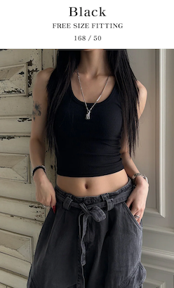 [BASIC ITEM] Rib crop sleeveless(9color)