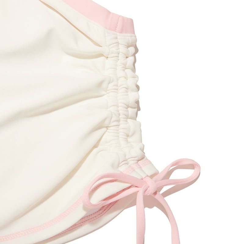 CHERRY SHIRRING SWIM BRA TOP [IVORY]