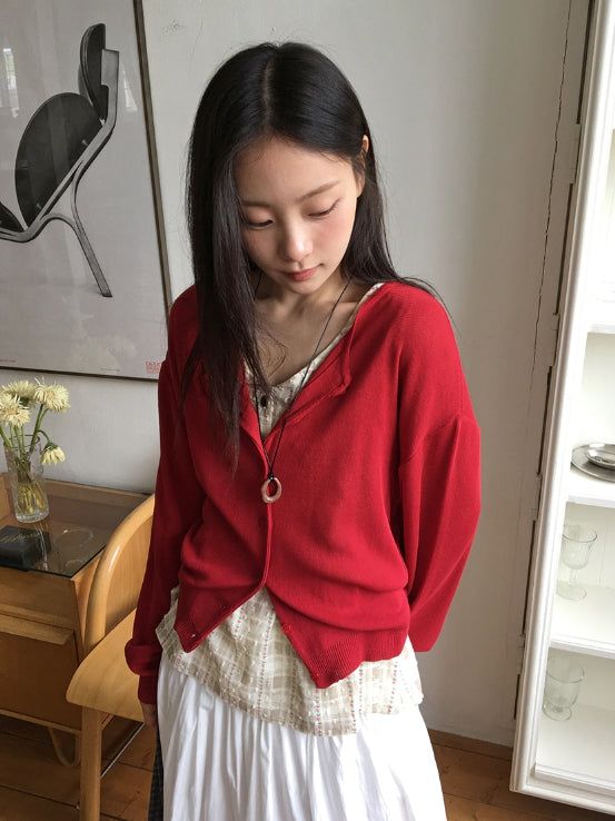 BAON（バオン）の「ミューロUネック/Vネックサマー長袖カーディガン（トップス）」
