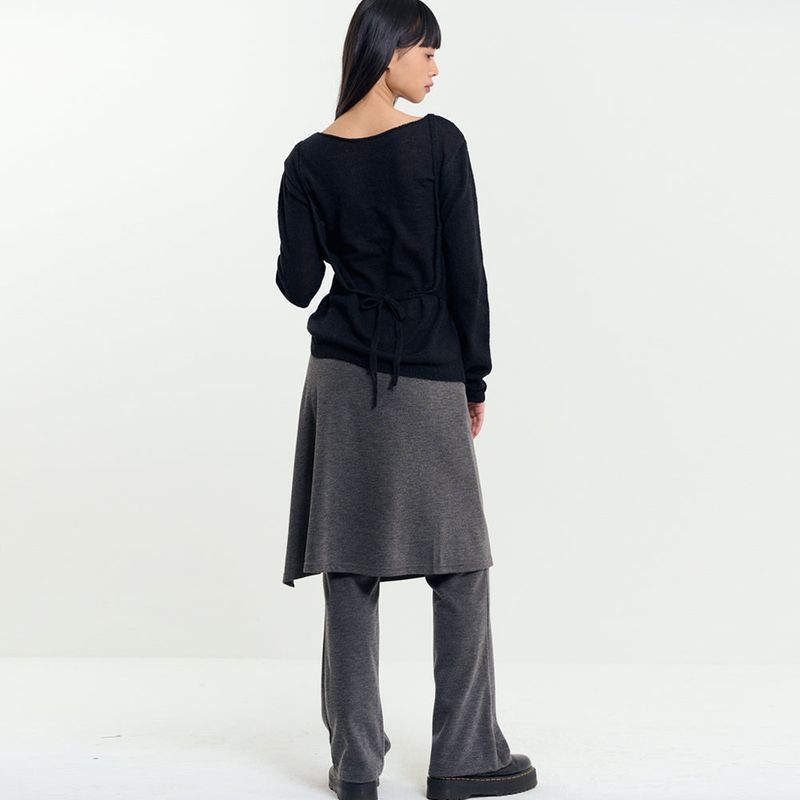 Wrap Skirt Pants Charcoal