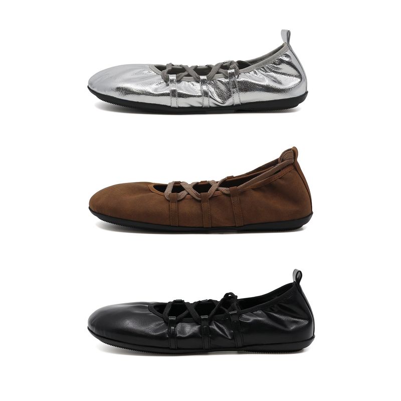 Blessed 0001. Lace-Up Flats - 3colors