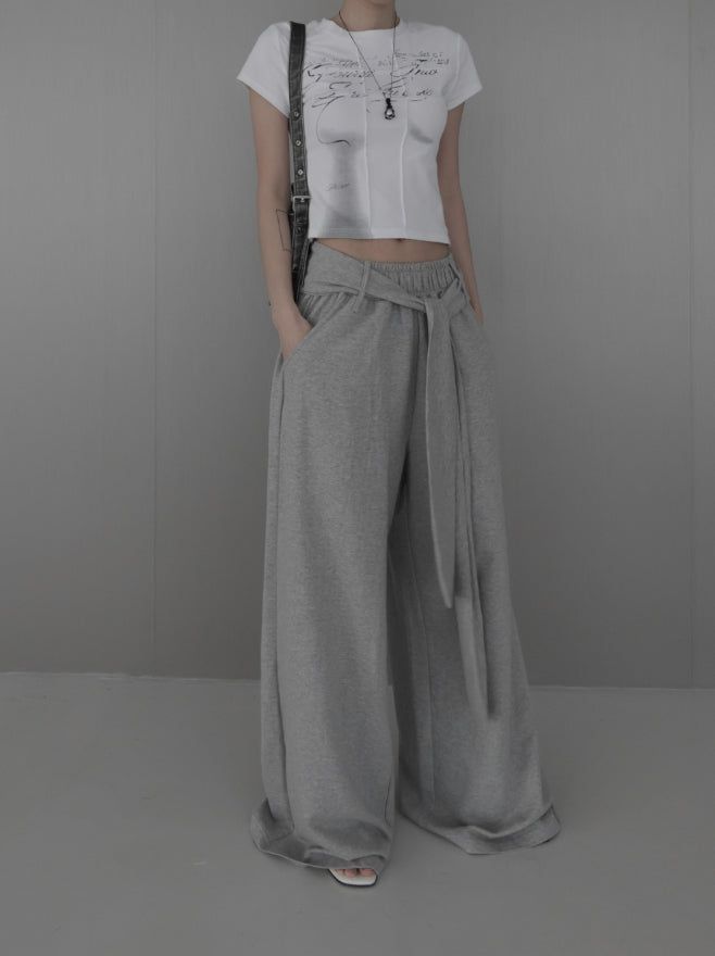 Tie Maxi Wide Sweatpants