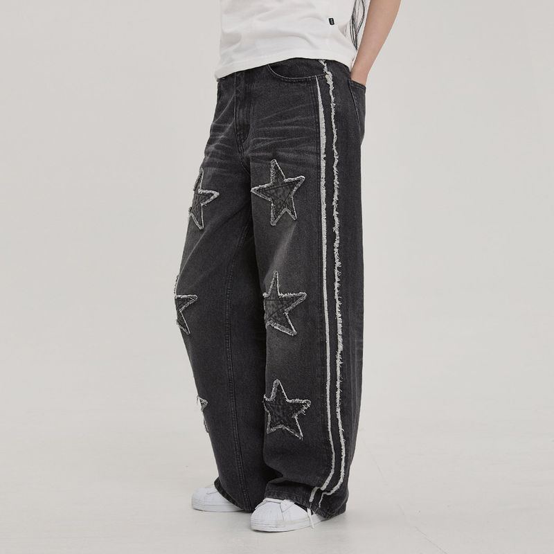 Star Applique Denim Pants 