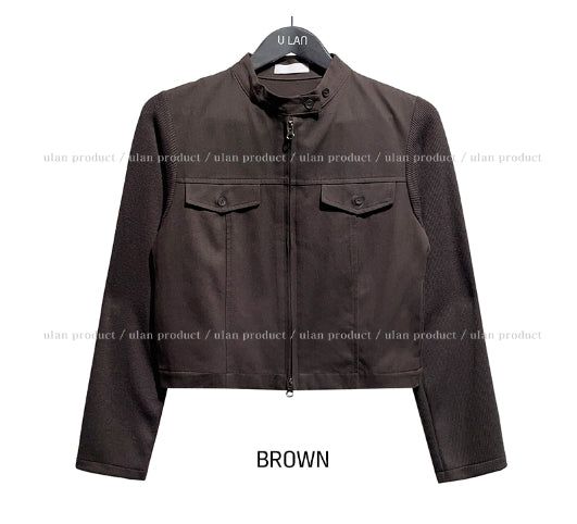 Liberal Crop Two-Way Biker Jacket