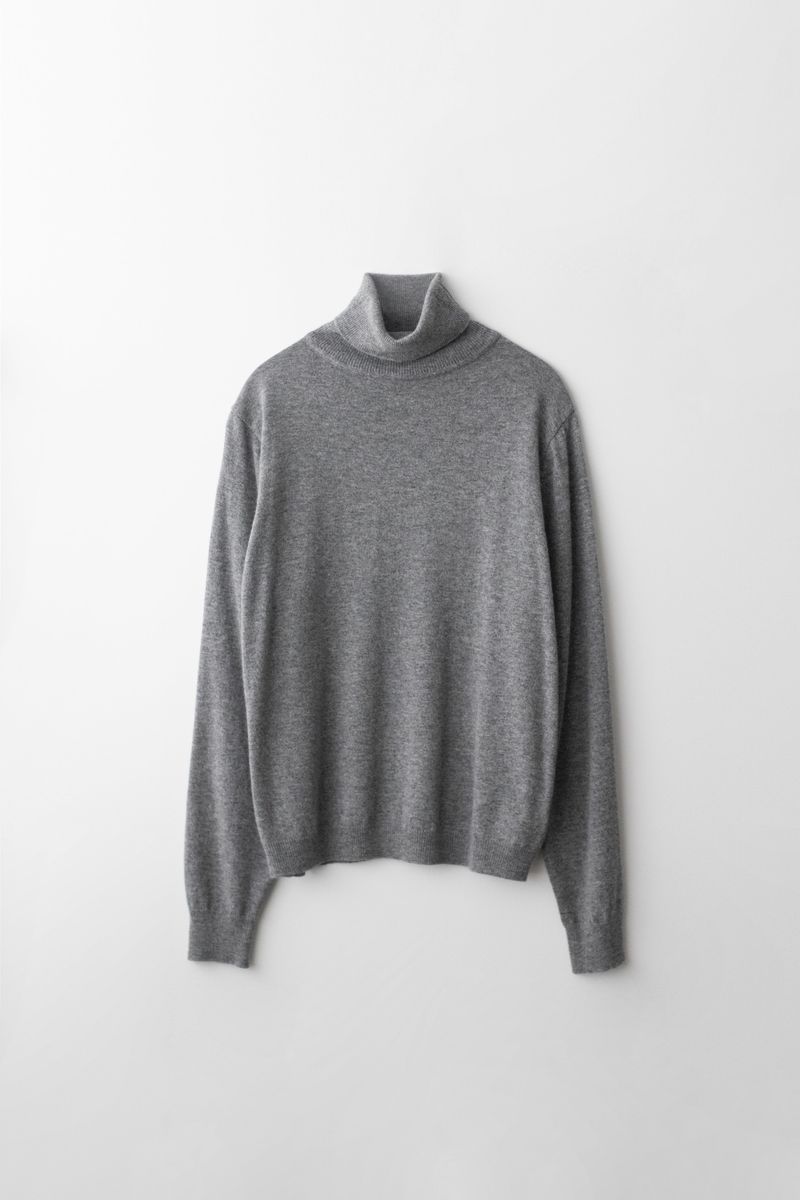 Cashmere turtle neck knit (Grey)