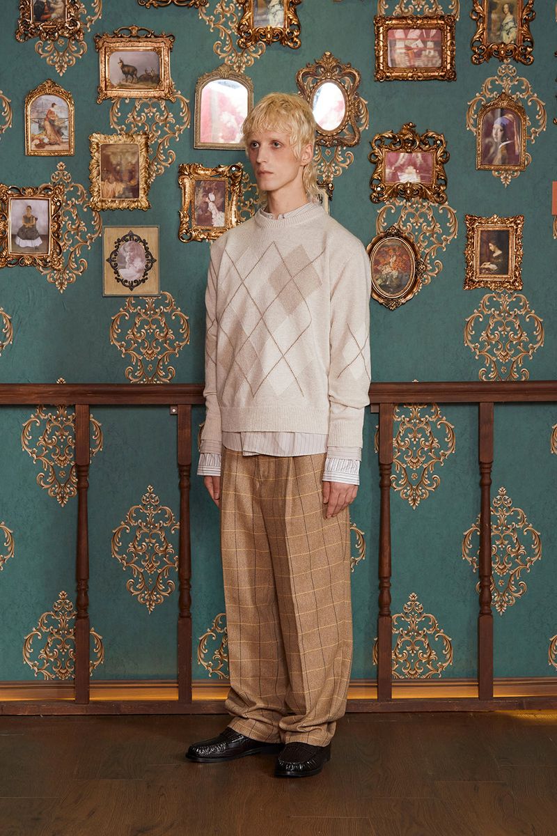 ARGYLE WOOL KNIT / OATMEAL