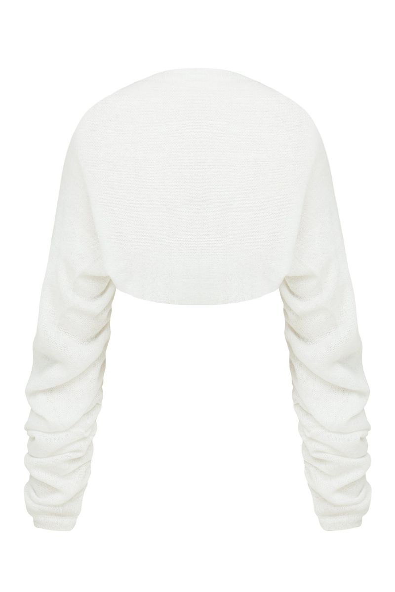 Shirring warmer bolero (white)