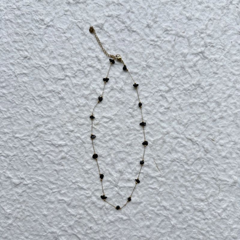 Black Stone Chain Necklace