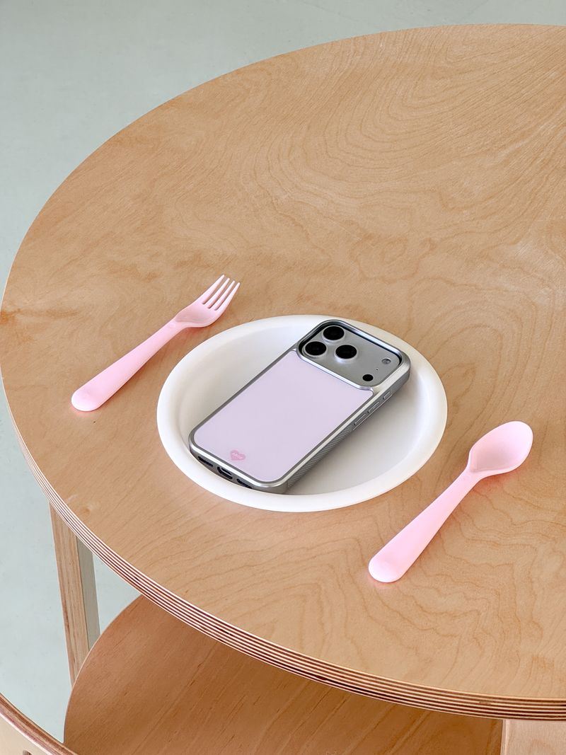 [Magsafe] PINK CREAM Silver Glass Bumper Case