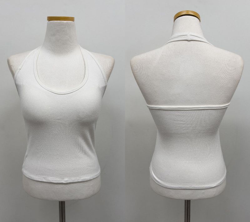 Basic Halter Neck Ribbed Bra Top