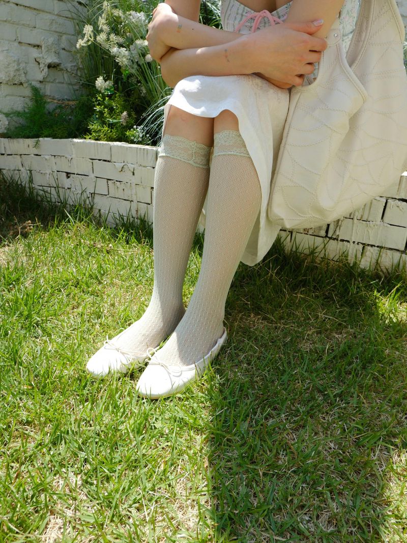 wave ribbon flat shoes