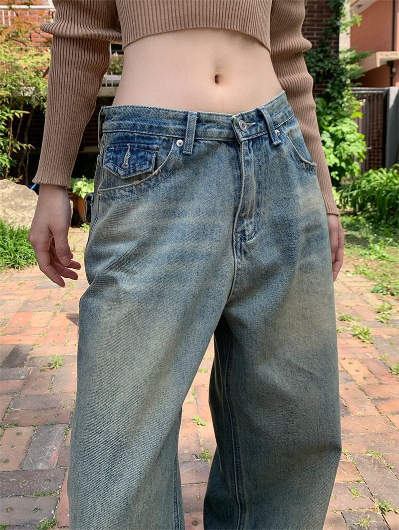 BACK POCKET WIDE JEANS