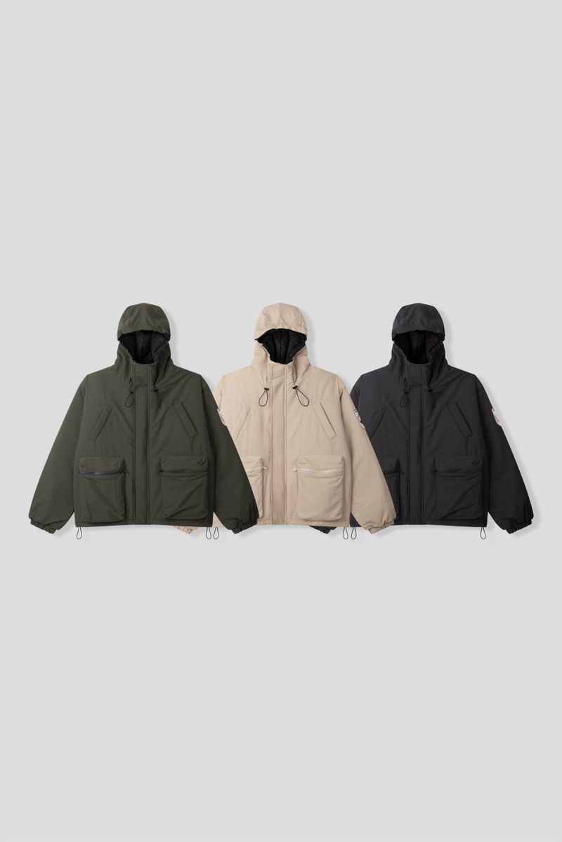 Michigan Patch Two-Way Hooded Padding Jacket (3 Colors)