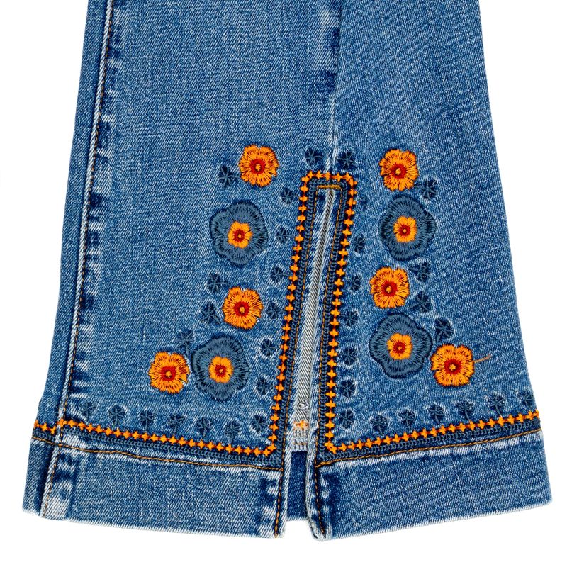 EMBROIDERED SPANDEX BOOTCUT DENIM PANTS code 18303