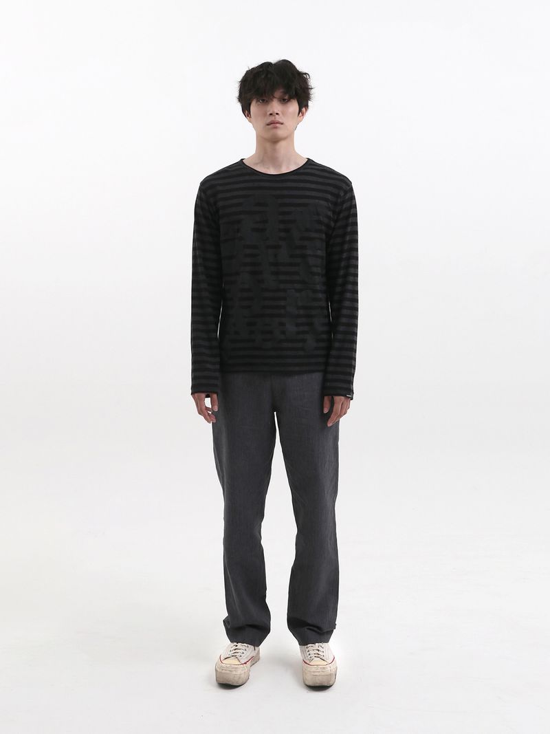 TICKETING STRIPE BORDER TEE (BLACK)