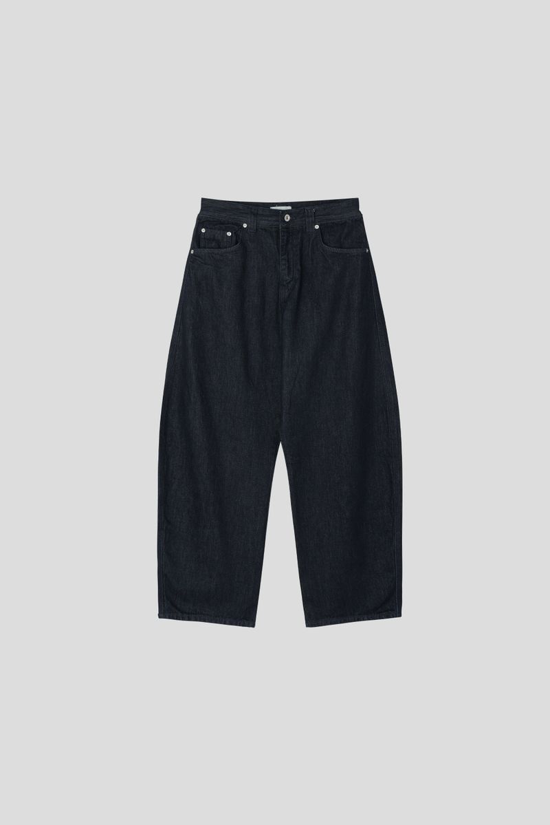 Dunted Tripe-Stitch Curved Denim