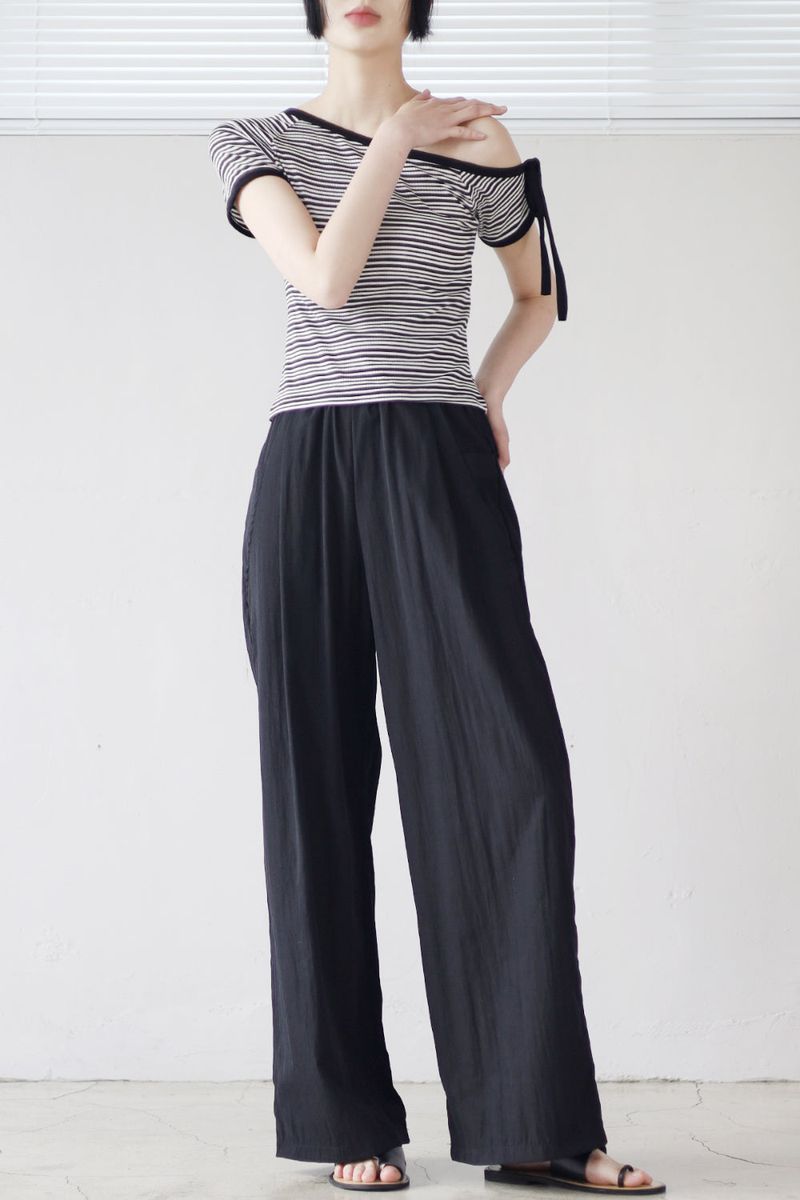 Bent Wide Pintuck Slacks