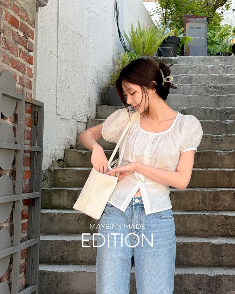 [MADE] Mico puff short‑sleeve blouse