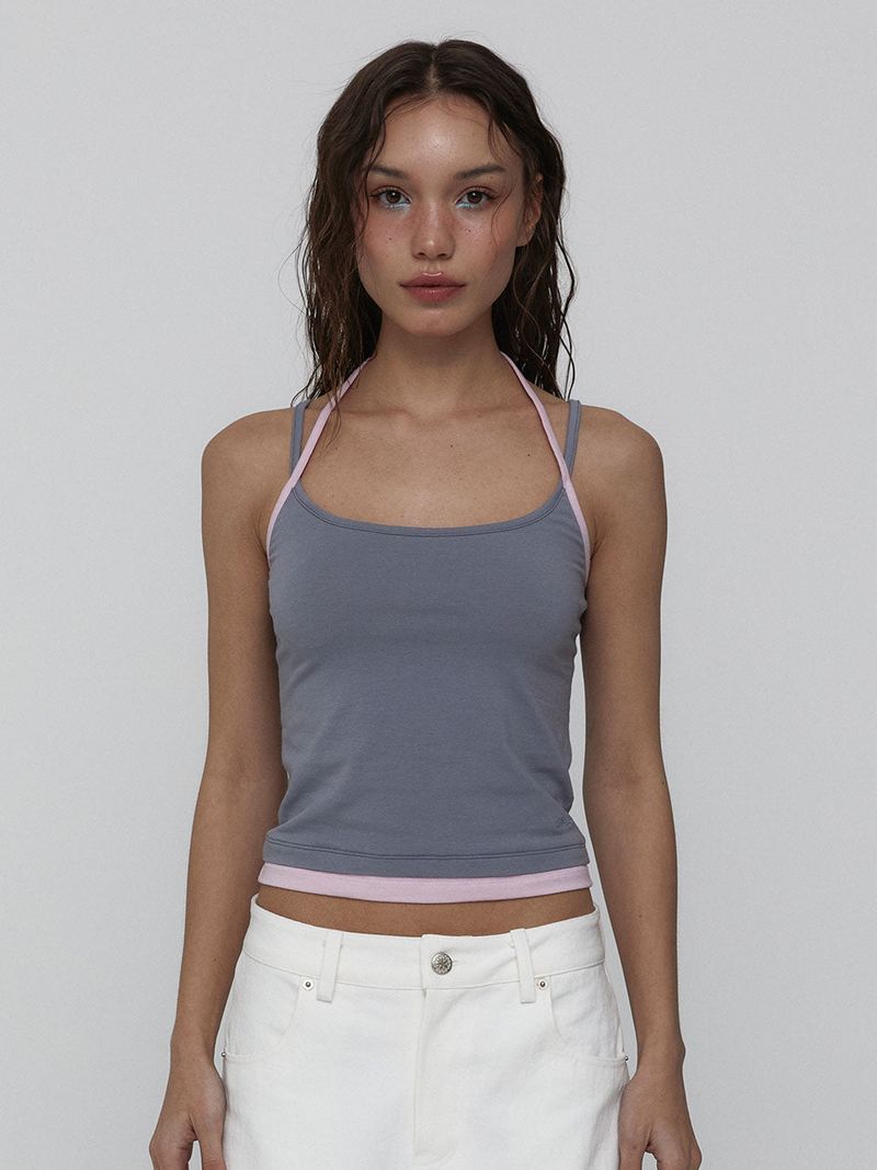 visus（ビスス）の「Layered Halter Top_Grey（Tops）」