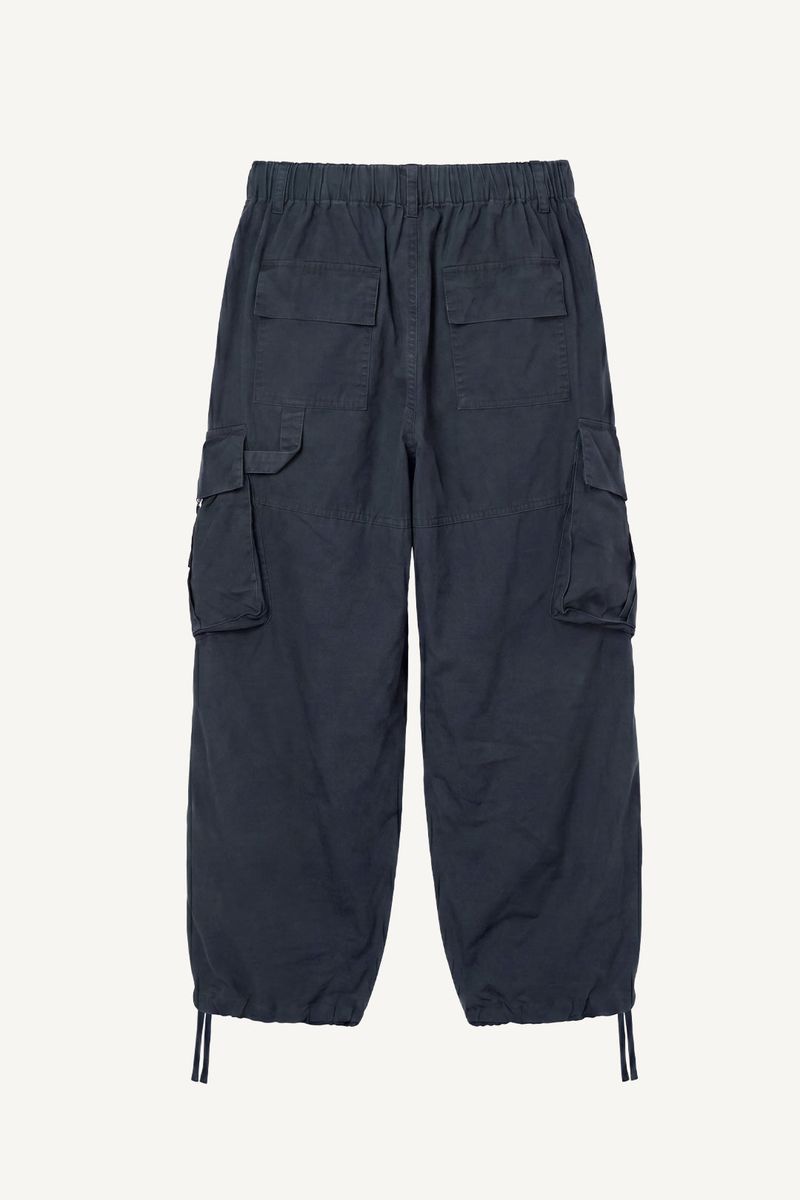 Buckle Washed Cargo Wide Pants