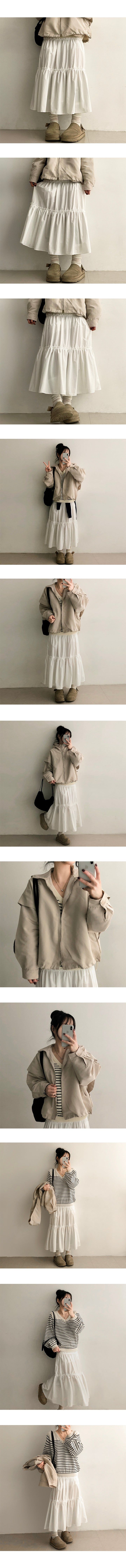 Beads banding cancan long skirt